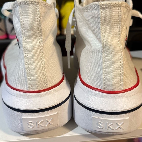 Skechers White and Red Court Classics Shoes - Picture 5 of 8
